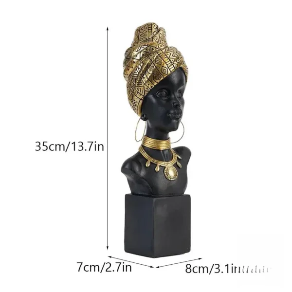 Sculpture d'art africain, buste femme en résine