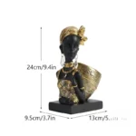 Buste femme en résine, accent décoratif africain