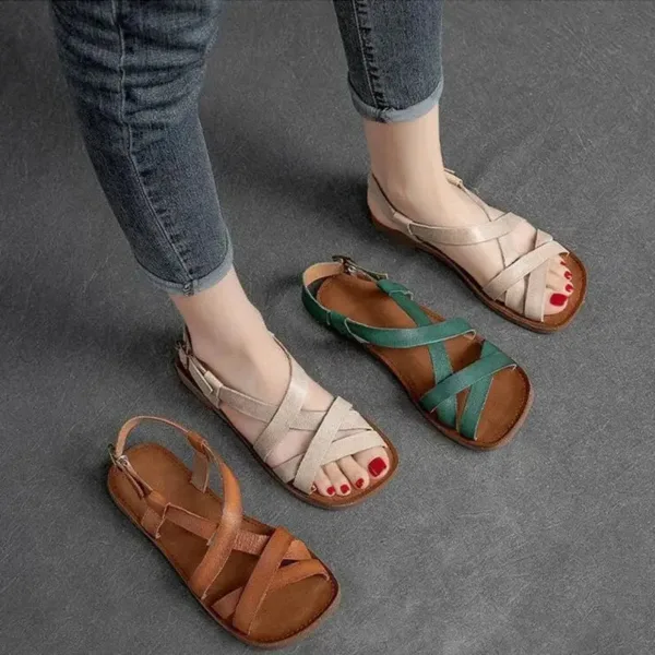 Confortable sandale africaine en cuir naturel