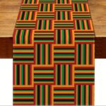 Chemin de table Kente africain, design traditionnel coloré