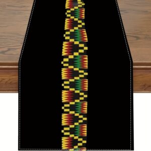 Chemin de table africain noir motif Kente