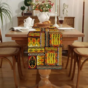 Chemin de table africain au design totem