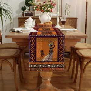 Chemin de table africain traditionnel aux motifs uniques