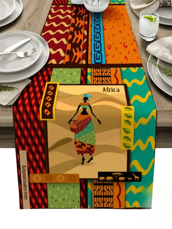 chemin-de-table-afrique-1 Chemin de table africain aux motifs ethniques colorés