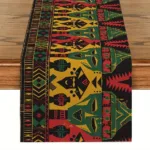 Chemin de table africain imprimé aux motifs traditionnels