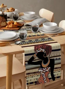 Nappe et chemin de table africain inspiré par la culture
