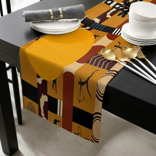 chemin-de-table-motif-femme-africain-1 Chemin de table motif femme africain élégant et coloré