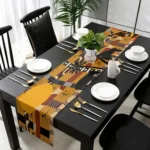 Nappe et chemin de table motif femme africain chic