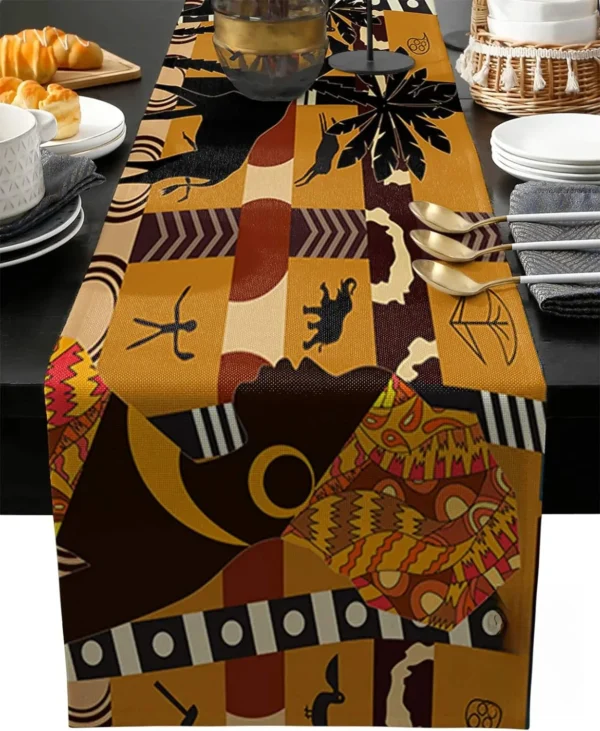 Chemin de table aux motifs traditionnels africains modernes