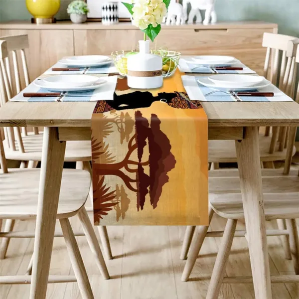 chemin-de-table-motif-savane-africaine-1 Chemin de table savane africaine, motif unique et élégant