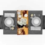 Nappe africaine avec design savane, ambiance chaleureuse
