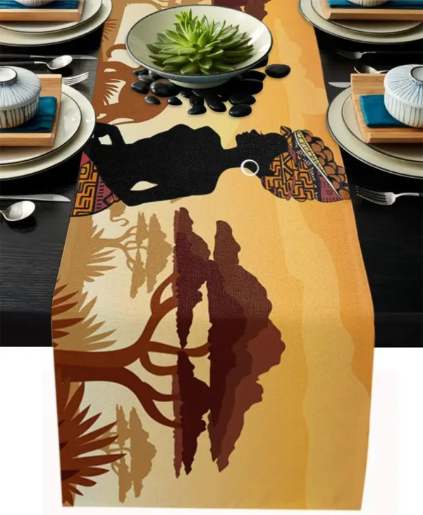 Chemin de table décoratif, inspiration savane et nature