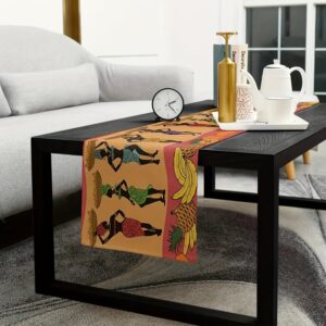 Chemin de table élégant représentant des silhouettes féminines