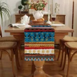 Chemin de table africain avec motifs symboliques