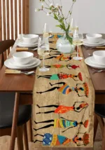 Chemin de table en tissu africain coloré et stylé