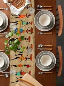 Tissu africain vibrant pour embellir votre table