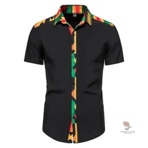 Chemise Africaine Homme Ankara Manches Courtes