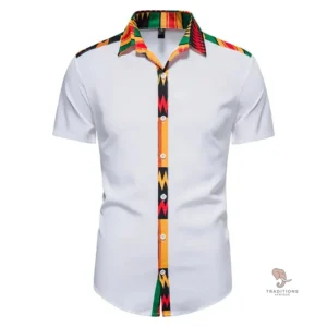 Chemise Homme Ankara à motifs colorés