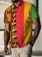 Chemise homme à motifs culturels, coupe classique