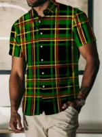 Chemise d'été homme, coupe droite et colorée