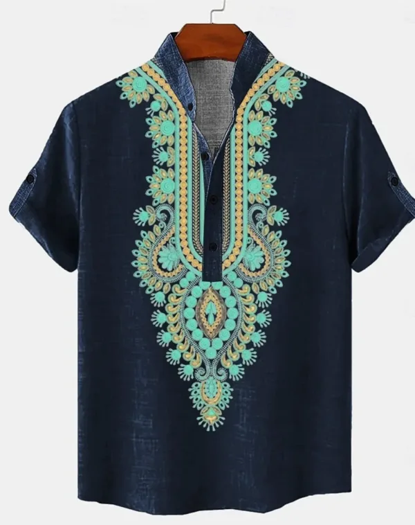 Chemise homme avec motifs africains, légère et chic