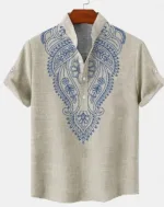 Chemise homme tendance été avec motifs ethniques
