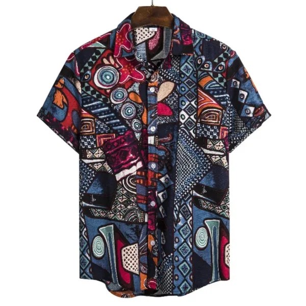 Chemise homme à motifs inspirés de l'Afrique