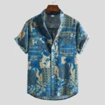 Chemise à motifs géométriques pour les hommes