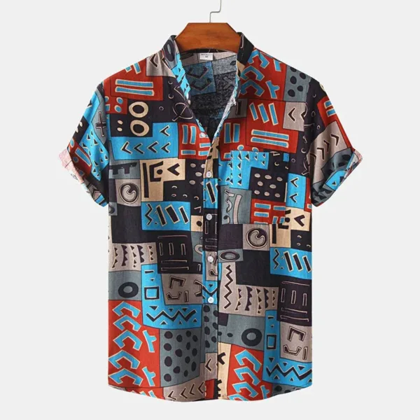 Chemise géométrique traditionnelle pour homme