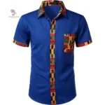 Chemise Kente Homme Manches Courtes en tissu africain