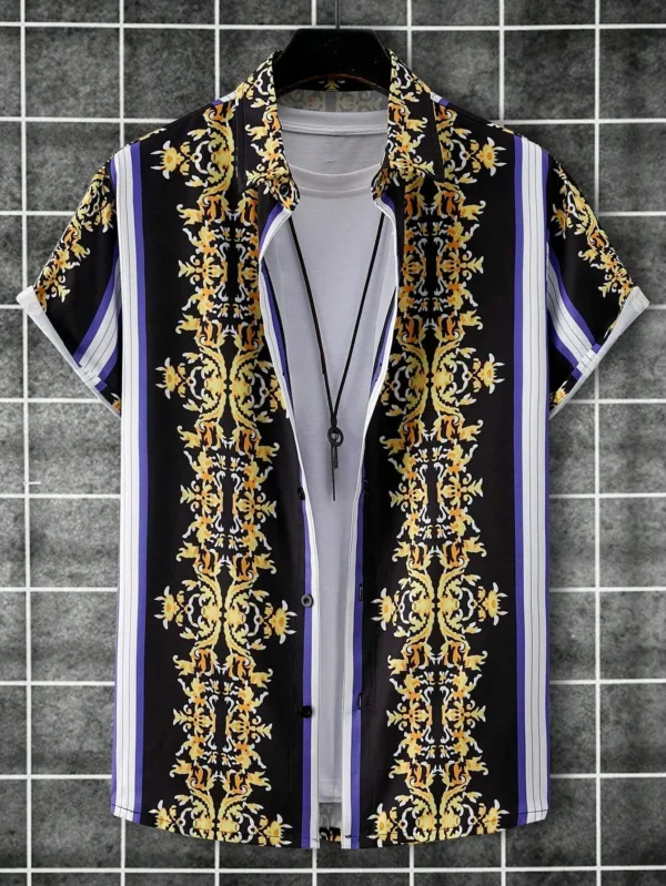 Chemise homme aux motifs africains vibrants