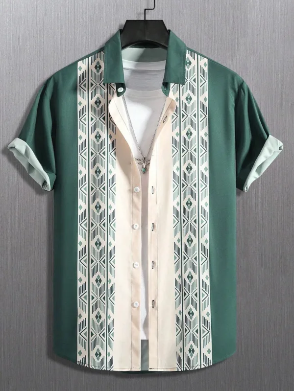 Chemise homme avec couleurs et motifs africains