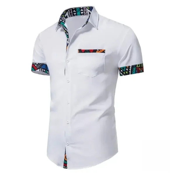 Chemise courte avec motifs africains pour homme