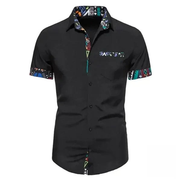 Chemise homme aux couleurs vibrantes, inspiration africaine