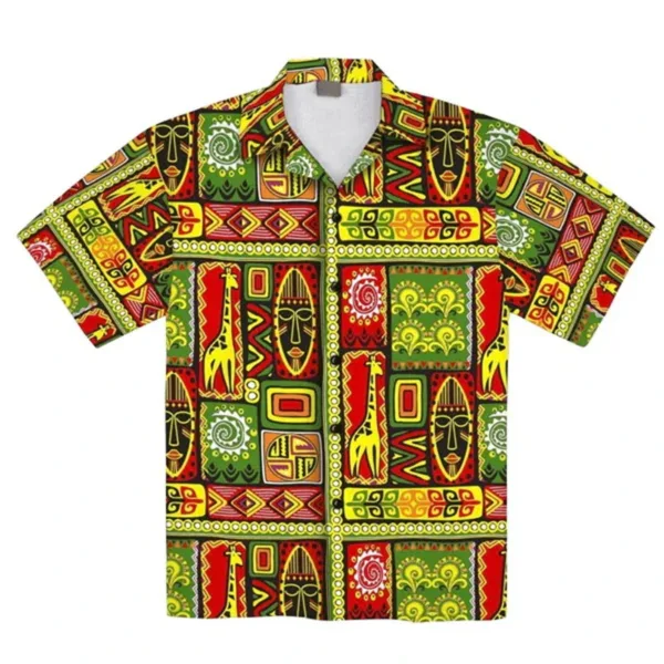 Chemise à manches courtes inspirée de l'Afrique