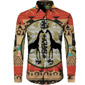 Chemise Africaine Homme Manche Longue en tissu coloré