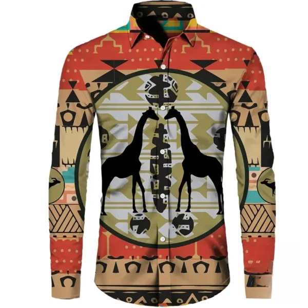 chemise-africaine-homme-manche-longue-1 Chemise Africaine Homme Manche Longue en tissu coloré