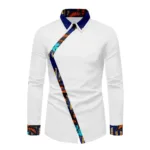 Chemise africaine homme blanche manches longues