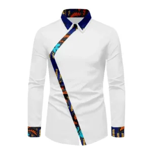 Chemise africaine homme blanche manches longues