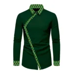 Chemise Africaine Homme Manche Longue Verte