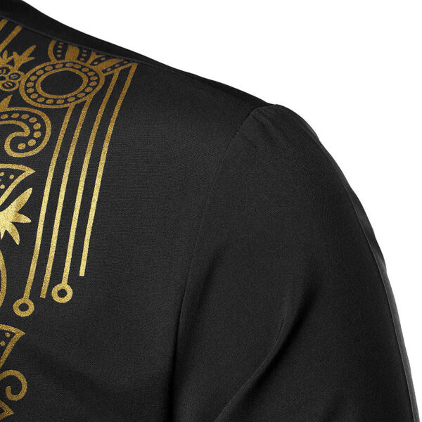 Chemise africaine blanche et dorée pour homme - vue 4