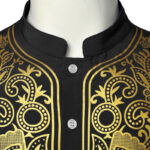 Chemise africaine blanche et dorée pour homme - vue 5