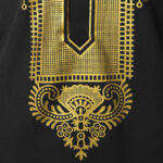 Chemise africaine blanche et dorée pour homme - vue 6