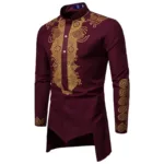 Chemise noire ornée de doré, vêtement homme