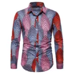 Chemise Africaine Homme Rouge et Grise