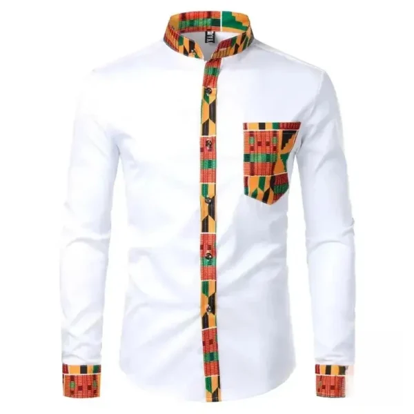 chemise-blanche-homme-style-africain-1 Chemise blanche homme au style africain