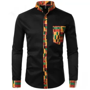 Chemise blanche pour homme, design africain unique