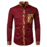 Chemise élégante à col, style africain pour homme