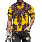 Chemise africaine pour homme avec motif coloré