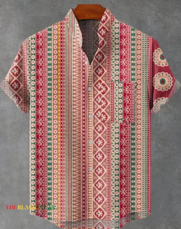 Chemise homme en pagne aux couleurs vives